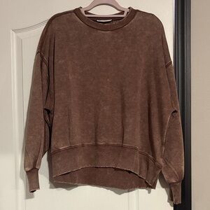 Zenana Outfitters Brown Sweatshirt
